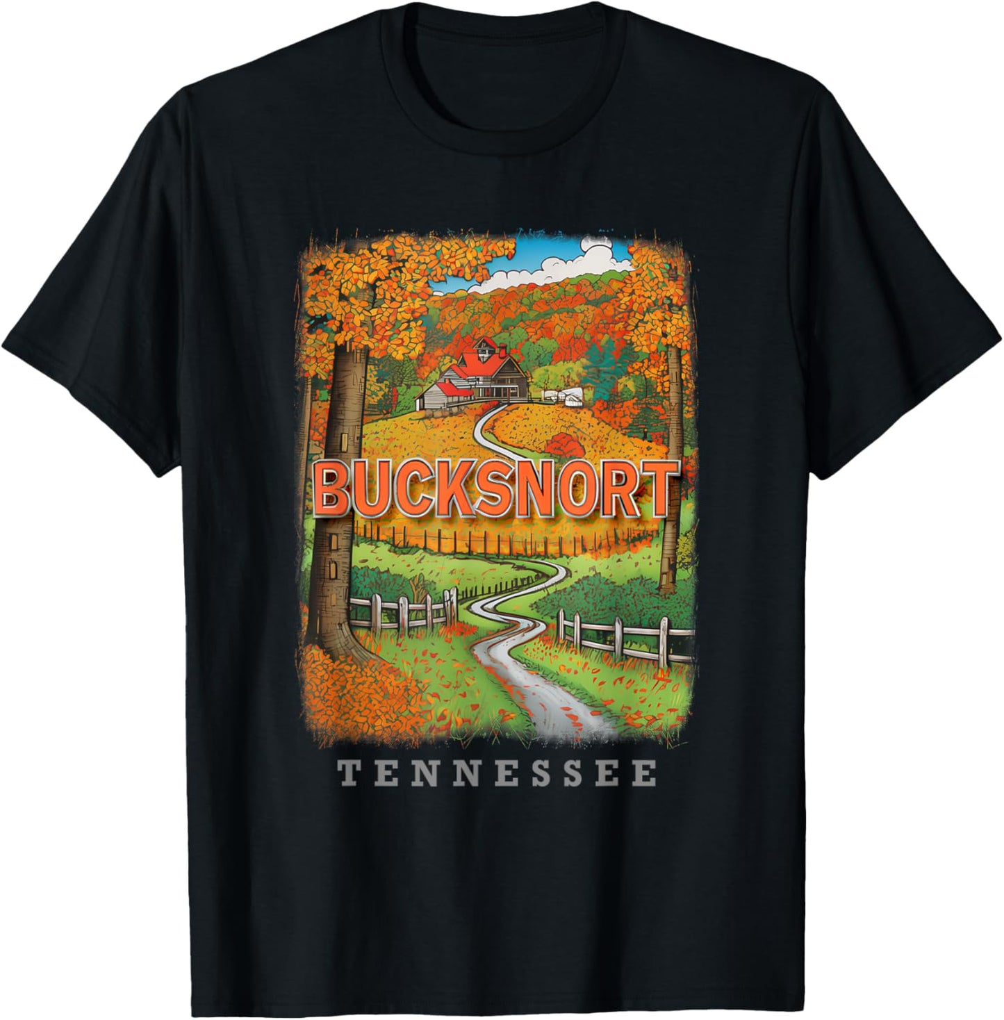 Bucksnort Tennessee TN Country Charm SD867 T-Shirt - T-Shirt | Black