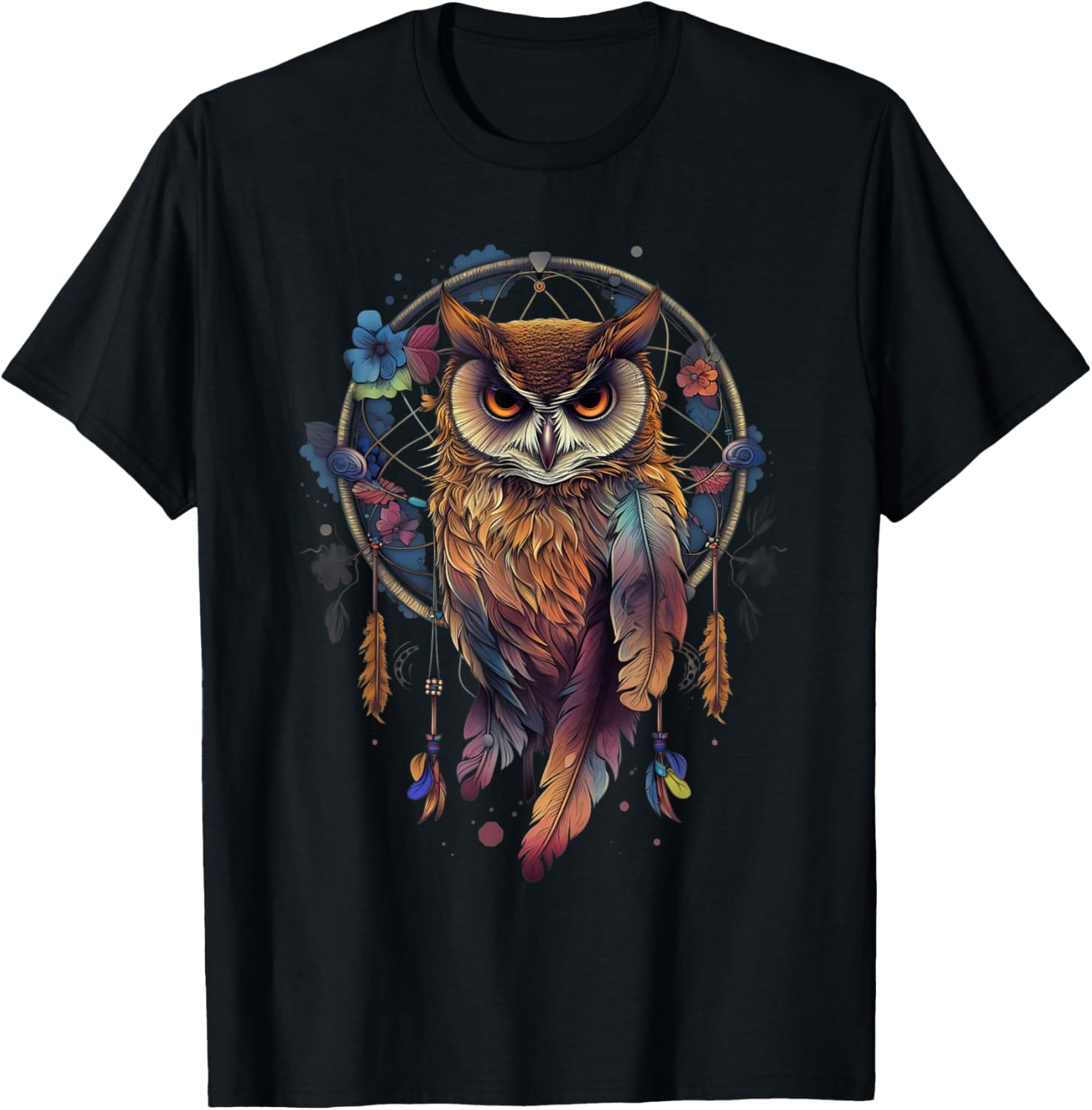 Owl Dream Catcher Bird for a Esotericist T-Shirt - T-Shirt | Black