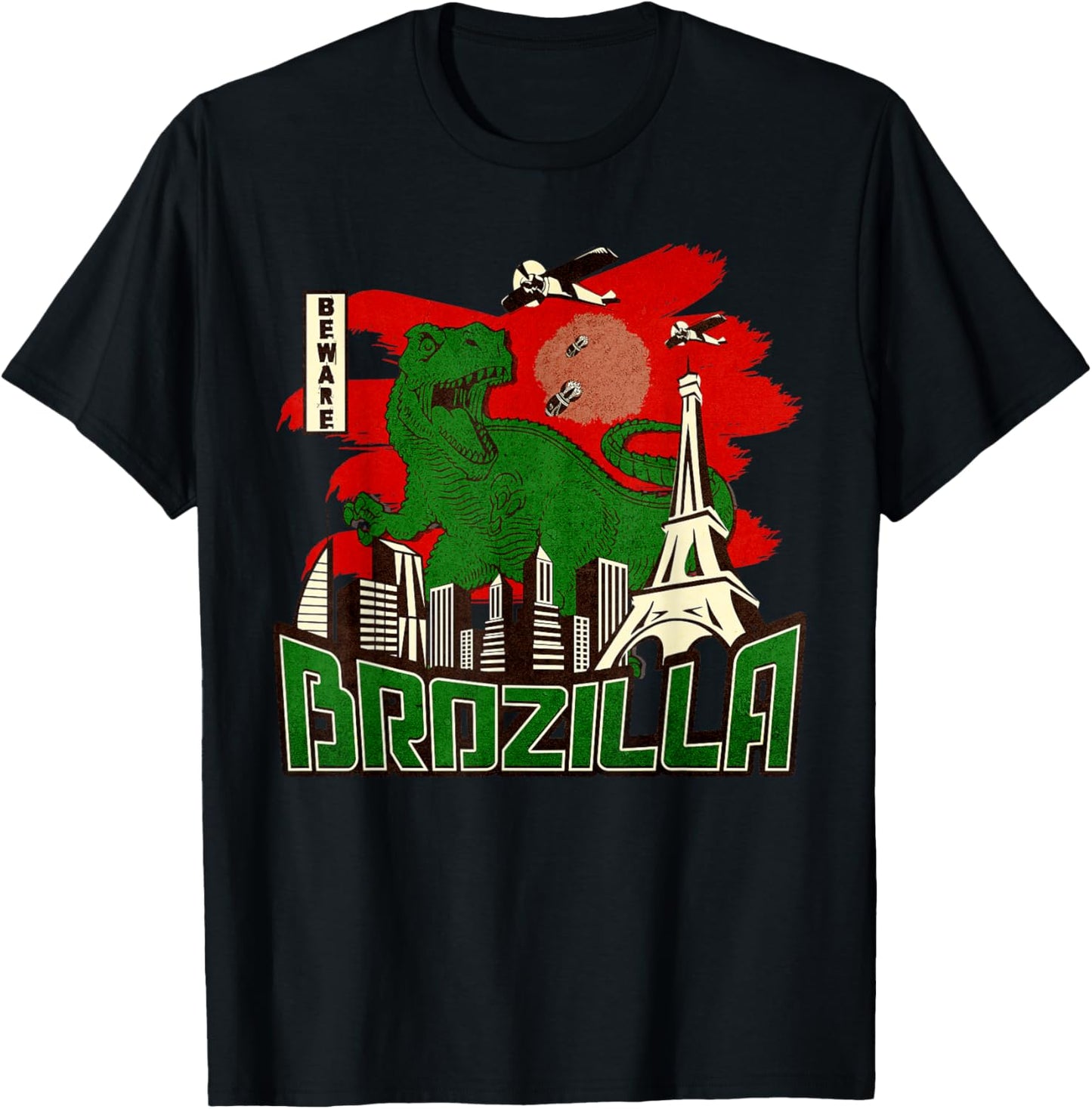 Brozilla Japanese Monster Big Brother or Little Brother Bro T-Shirt - T-Shirt | Black