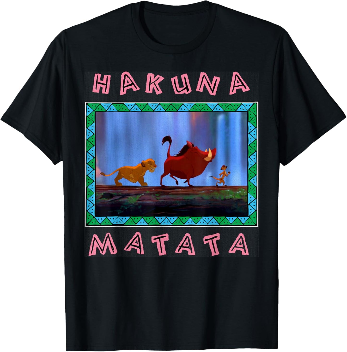Disney The Lion King Hakuna Matata Simba Timon Pumba Jungle T-Shirt - T-Shirt | Black