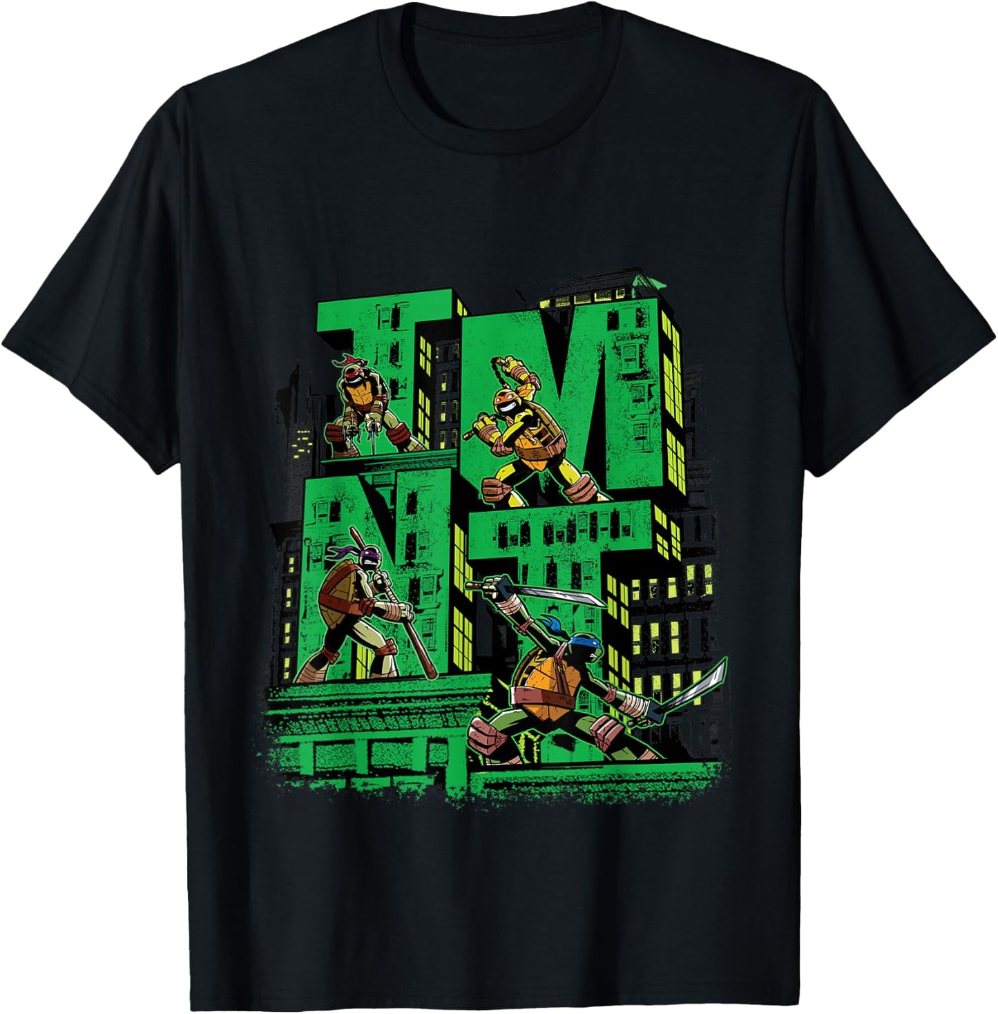 TMNT 3D Text Mutant Ninja Turtles T-Shirt - T-Shirt | Black
