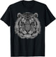 text word tiger head art face for lover Wild Tigers animal T-Shirt - T-Shirt | Black
