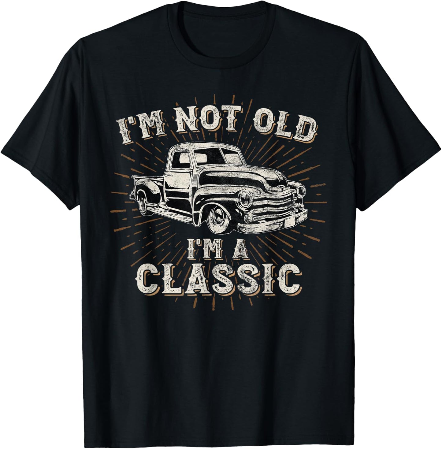 I'm Not Old I'm Classic Retro Truck Distressed Design T-Shirt - T-Shirt | Black