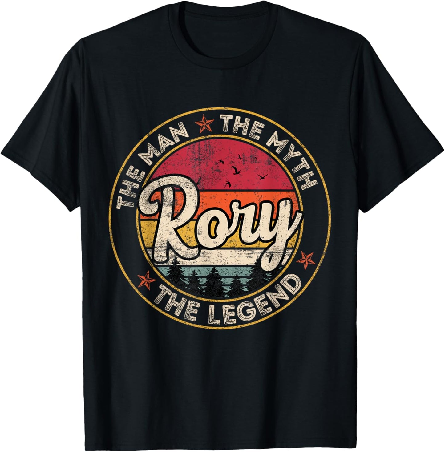 Rory The Man The Myth The Legend Personalized Name T-Shirt - T-Shirt | Black