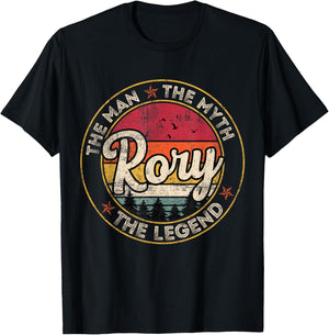 Rory The Man The Myth The Legend Personalized Name T-Shirt - T-Shirt | Black
