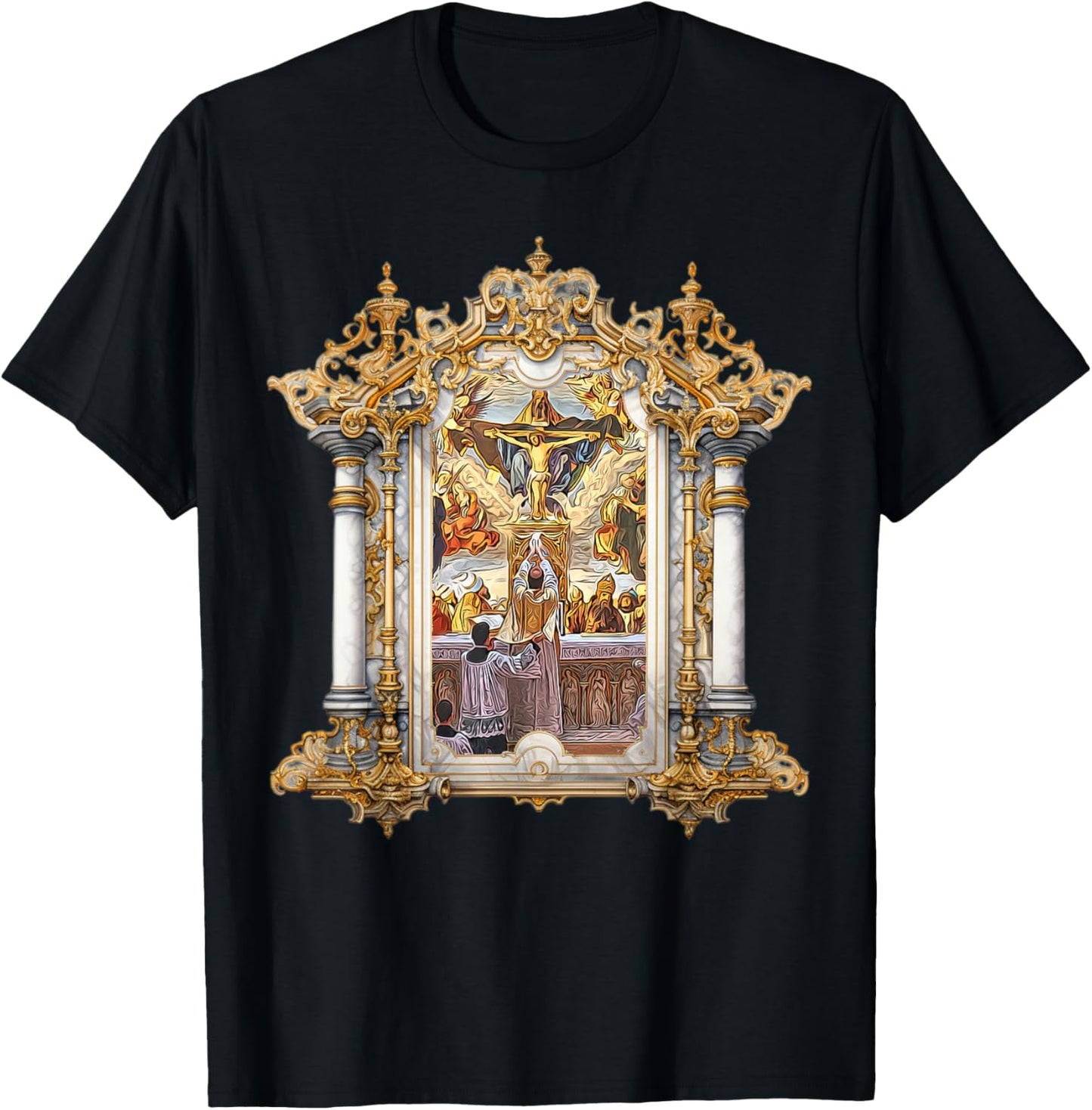 Eucharistic Consecration Traditional Latin Mass Catholic T-Shirt - T-Shirt | Black