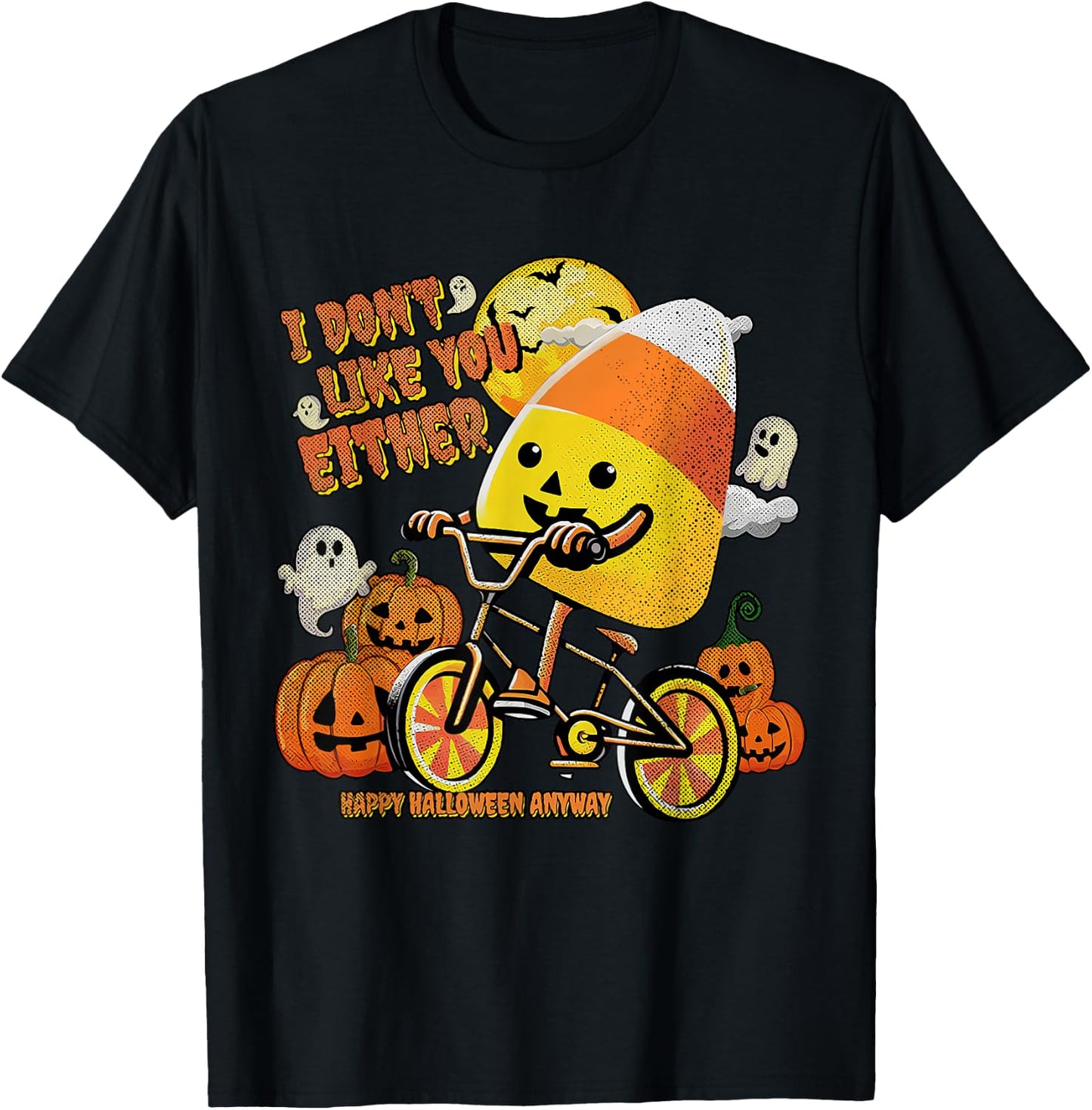 Halloween Costume Team Candy Corn I Don't Like You Either T-Shirt - T-Shirt | Black