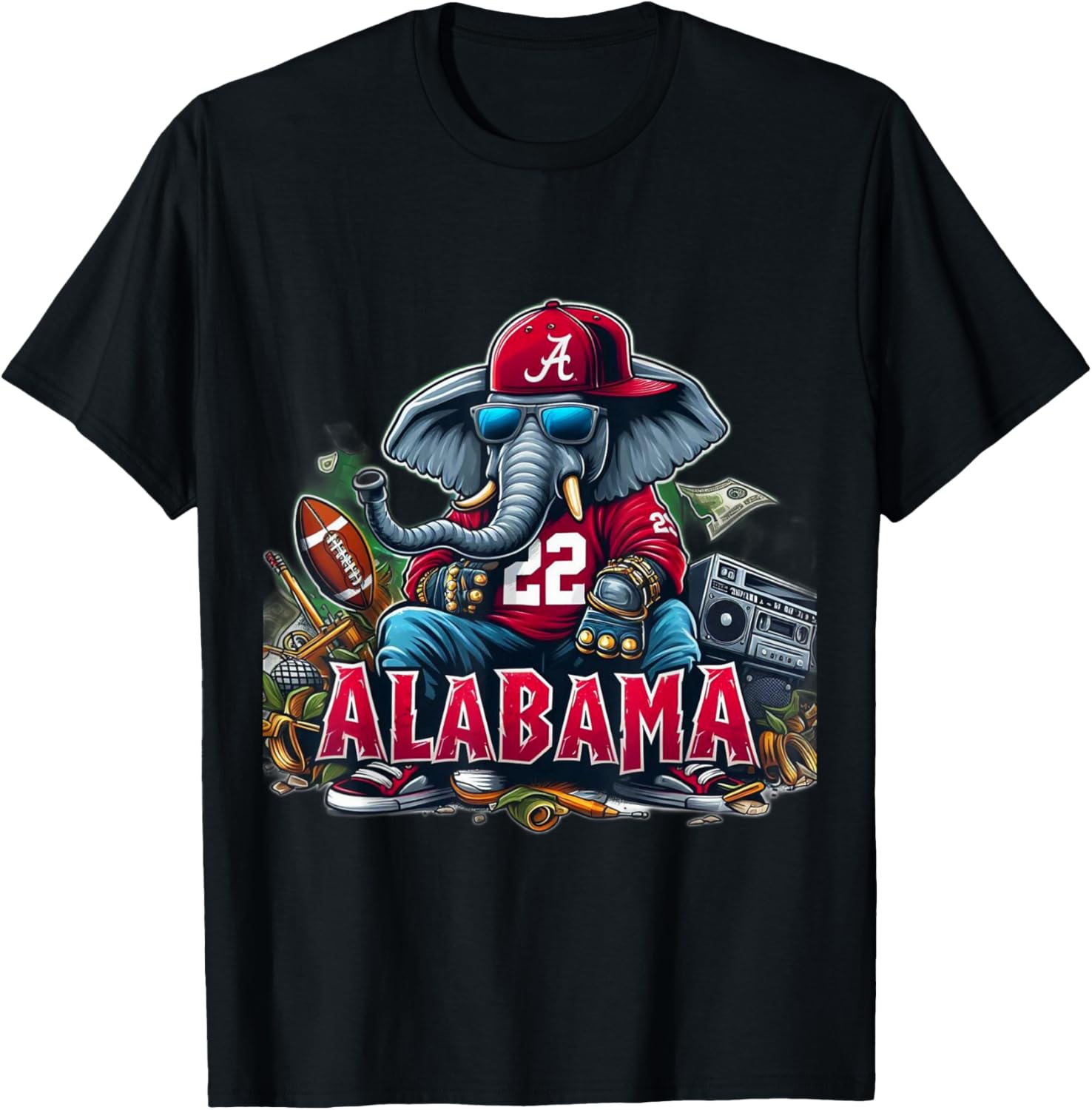 Alabama Elephant T-Shirt - T-Shirt | Black