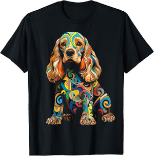 Cocker Spaniel Motif Pet Art Dog Cocker Spaniel Women Kids T-Shirt - T-Shirt | Black