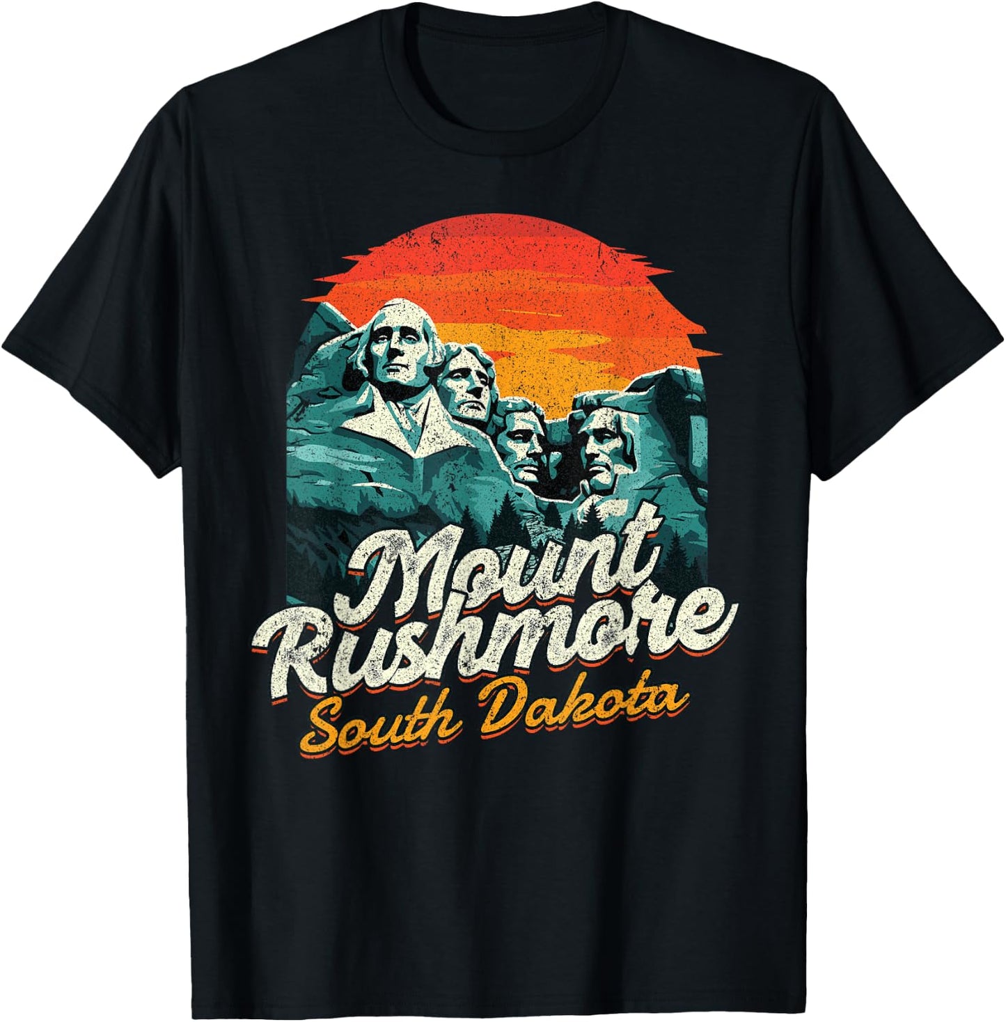 Vintage Mount Rushmore South Dakota National Park Souvenir T-Shirt - T-Shirt | Black