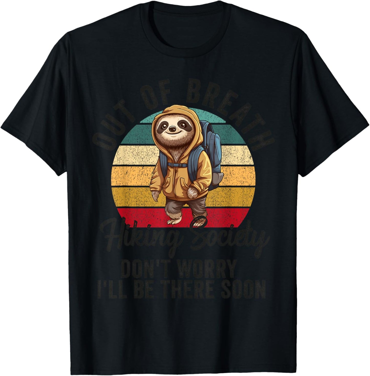 Out of Breath Hiking Society Women Hiker Nature Love T-Shirt - T-Shirt | Black