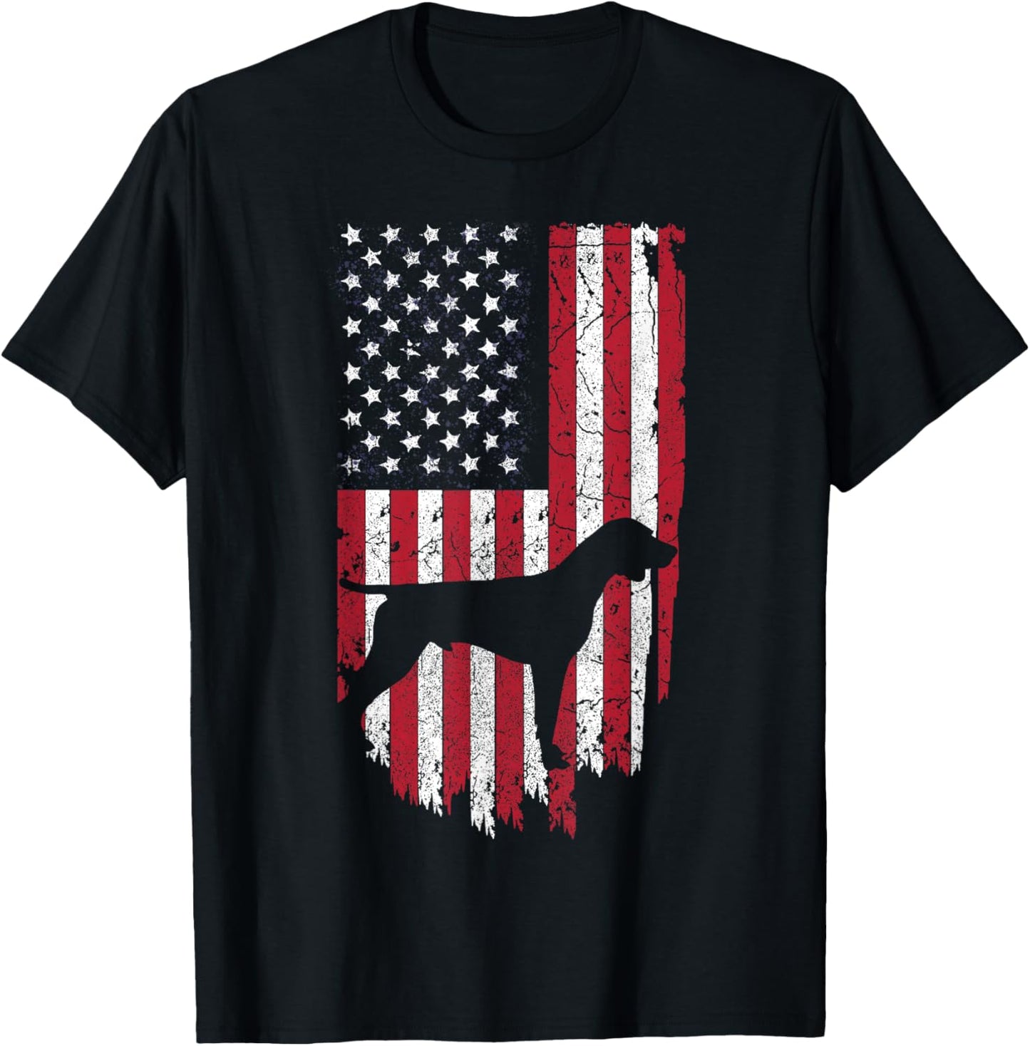 German Short-haired Pointer Dog Silhouette Shirts, American T-Shirt - T-Shirt | Black