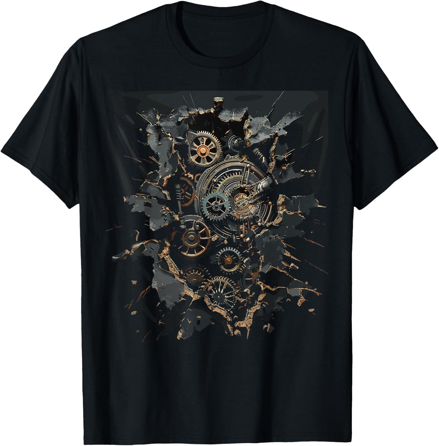 Steam Punk Mechanics Steampunk Art T-Shirt - T-Shirt | Black