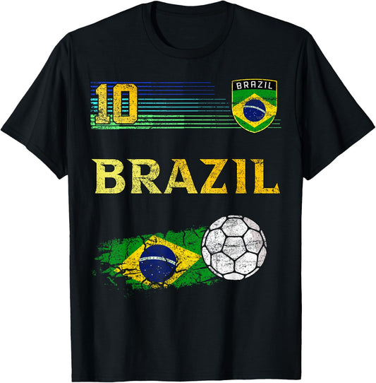 Brazil Flag Brazilian Pride Lovers T-Shirt - T-Shirt | Black