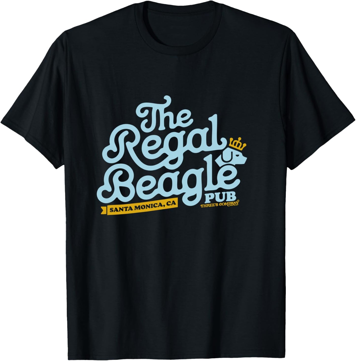 Officially Licensed Regal Beagle Pub Three's Company Logo T-Shirt - T-Shirt | Black