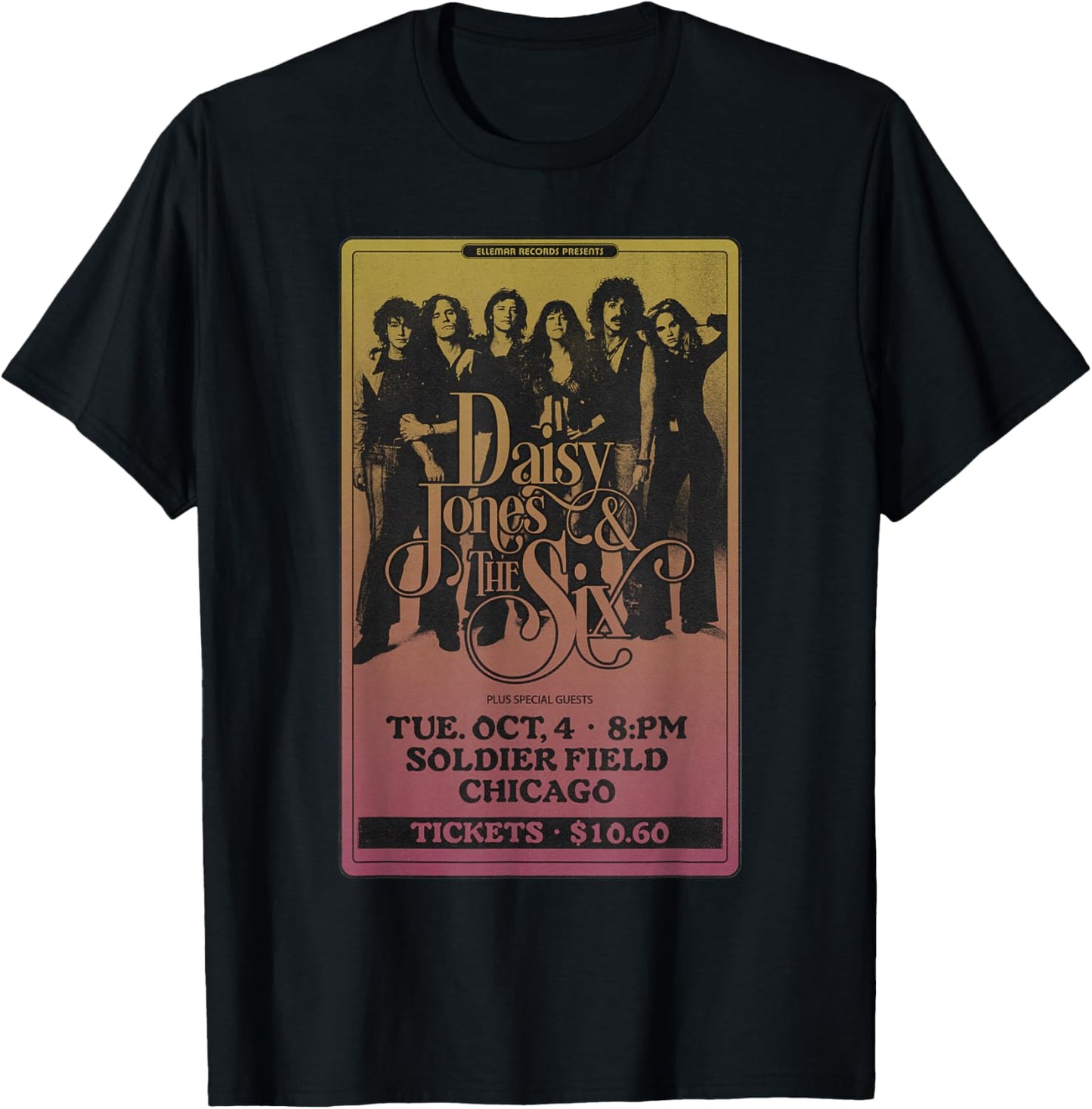Daisy Jones & the Six - Vintage Soldier Field Chicago T-Shirt - T-Shirt | Black
