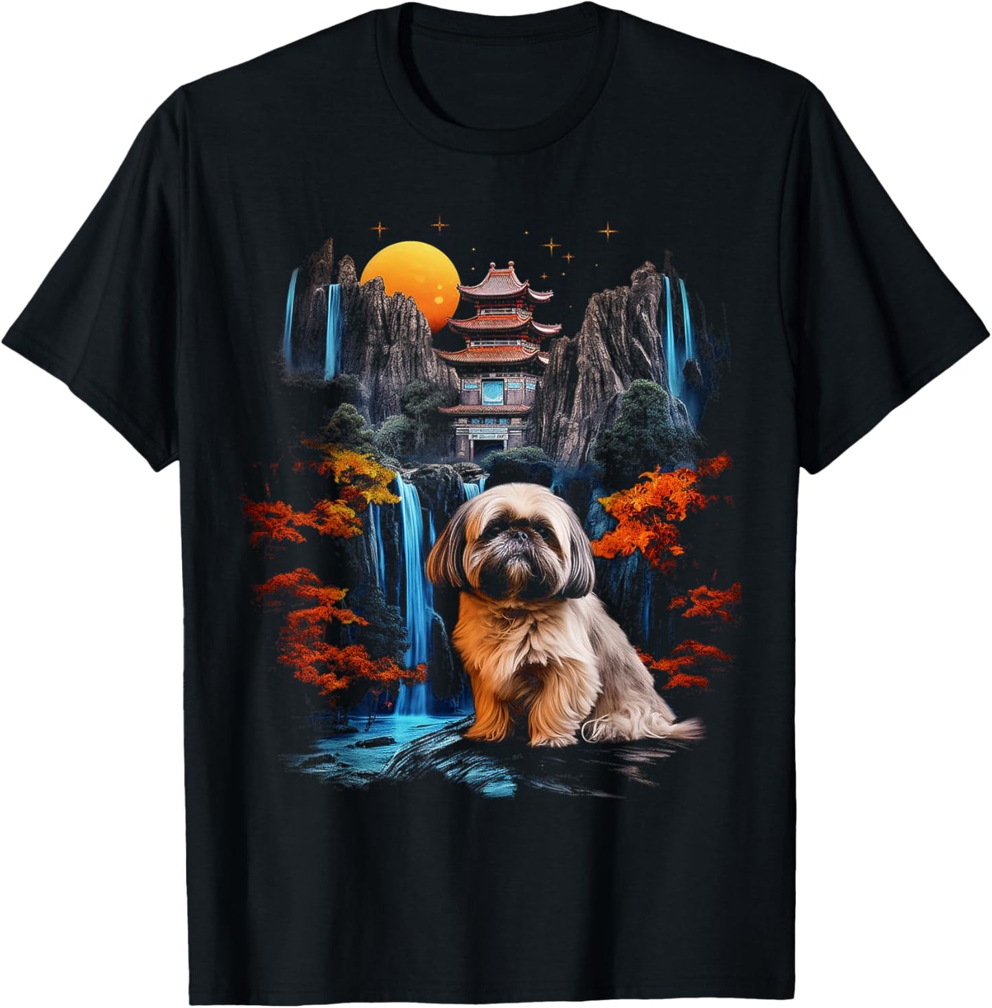 Shih Tzu Motif Pet Art Dog Shih Tzu Men Women Kids T-Shirt - T-Shirt | Black