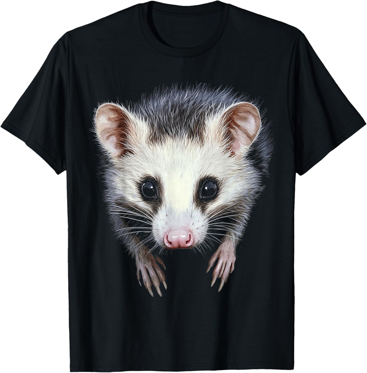Opossum Animal Motif Artwork Opossum T-Shirt - T-Shirt | Black