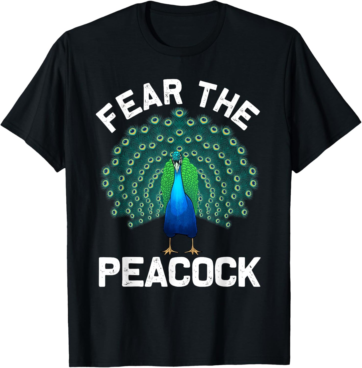 Funny Peacock Art Women Colorful Peacock Bird Lover T-Shirt - T-Shirt | Black