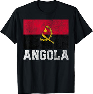 Angola Flag National Pride Roots Country Family Nationality T-Shirt - T-Shirt | Black