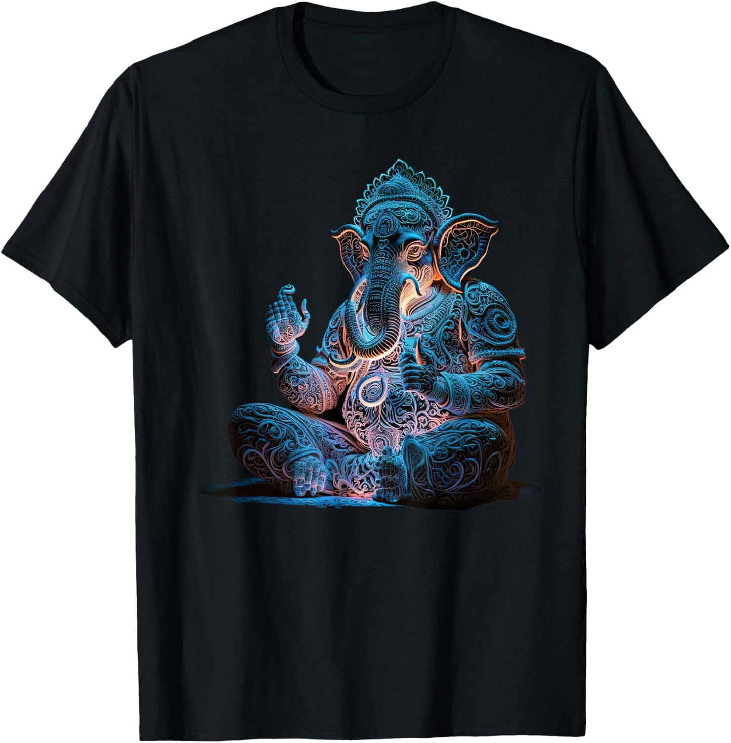Ganesh Elephant Hindu Yoga Spiritual Meditation. T-Shirt - T-Shirt | Black
