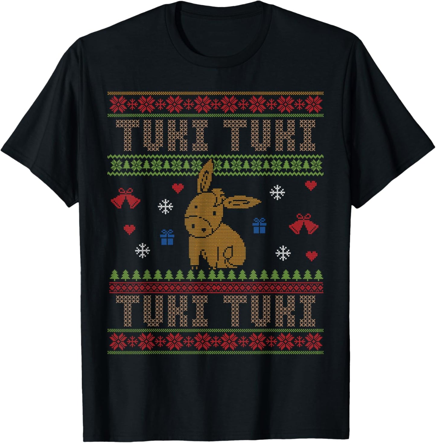 Mexican Christmas Burrito Sabanero Ugly Christmas Tuki Tuki T-Shirt - T-Shirt | Black