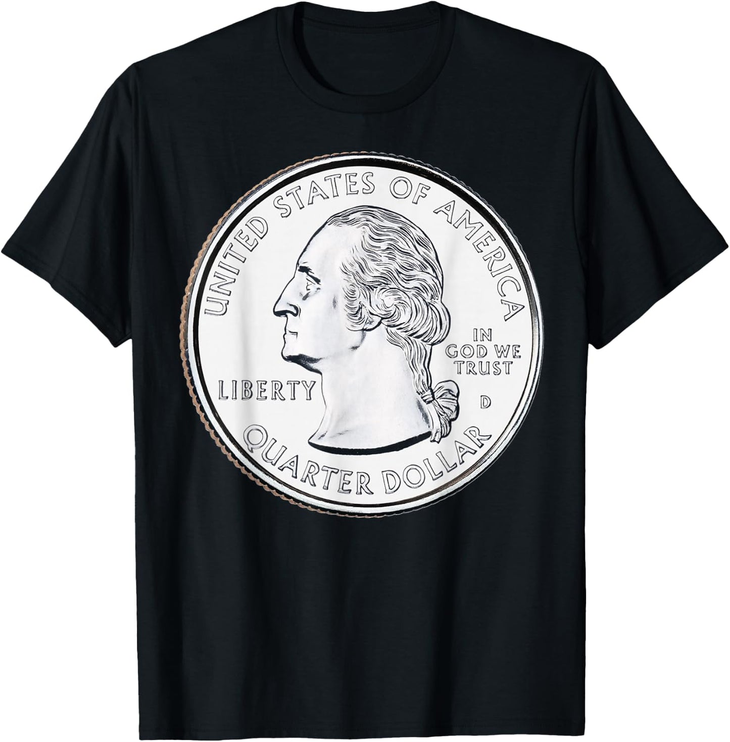 USA Quarter Dollar 25 Cents America United States T-Shirt - T-Shirt | Black