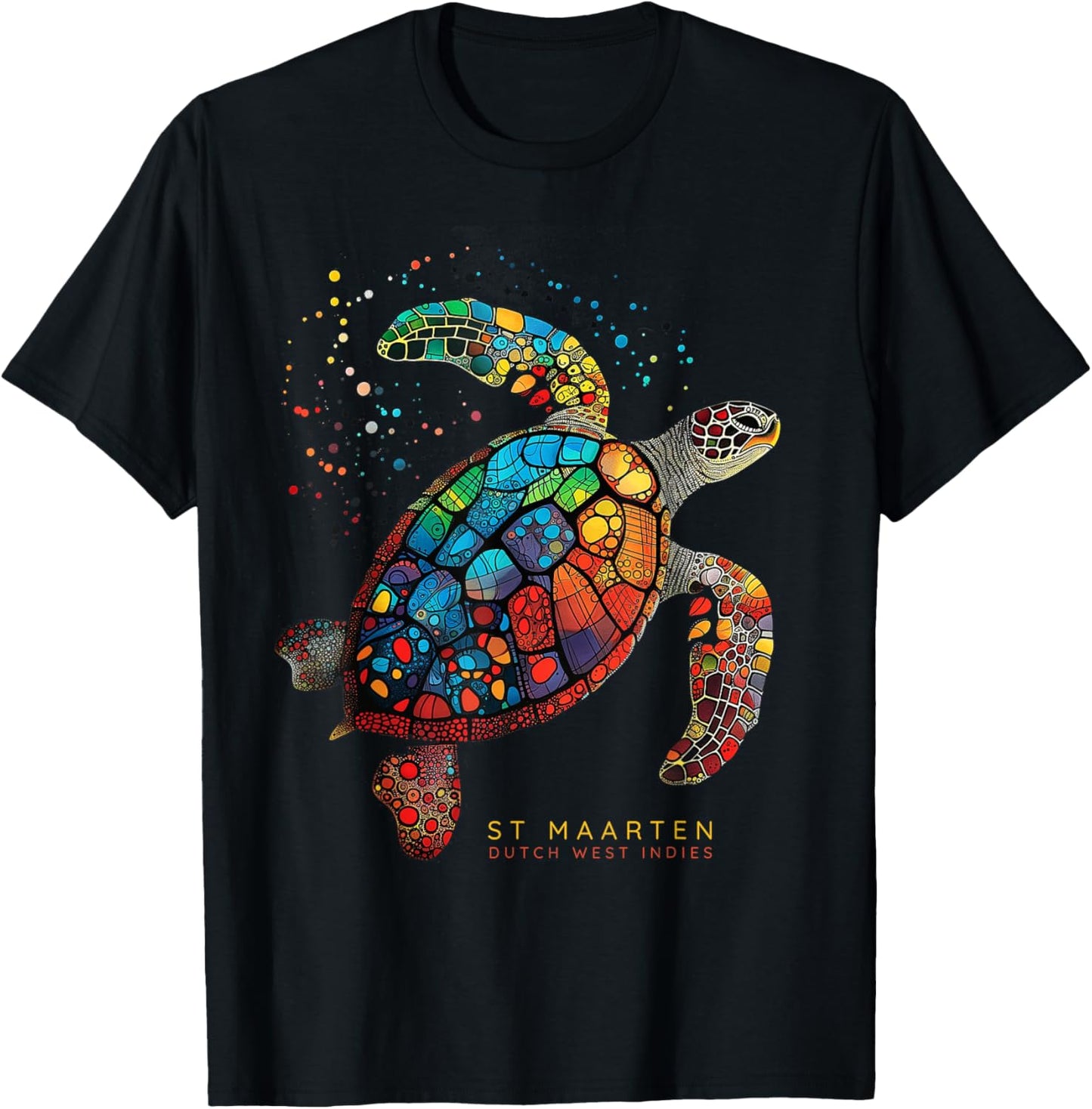 St Maarten Dutch West Indian Tribal Turtle St Martin T-Shirt - T-Shirt | Black