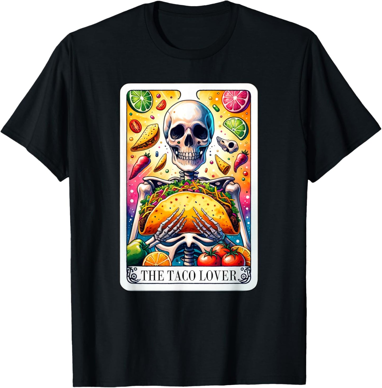 The Taco Lover Tarot Card Taco Tuesday Cinco de Mayo T-Shirt - T-Shirt | Black