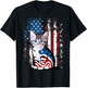 Memorial Day Cat Funny Kitten 4th of July Patriotic Usa Flag T-Shirt - T-Shirt | Black