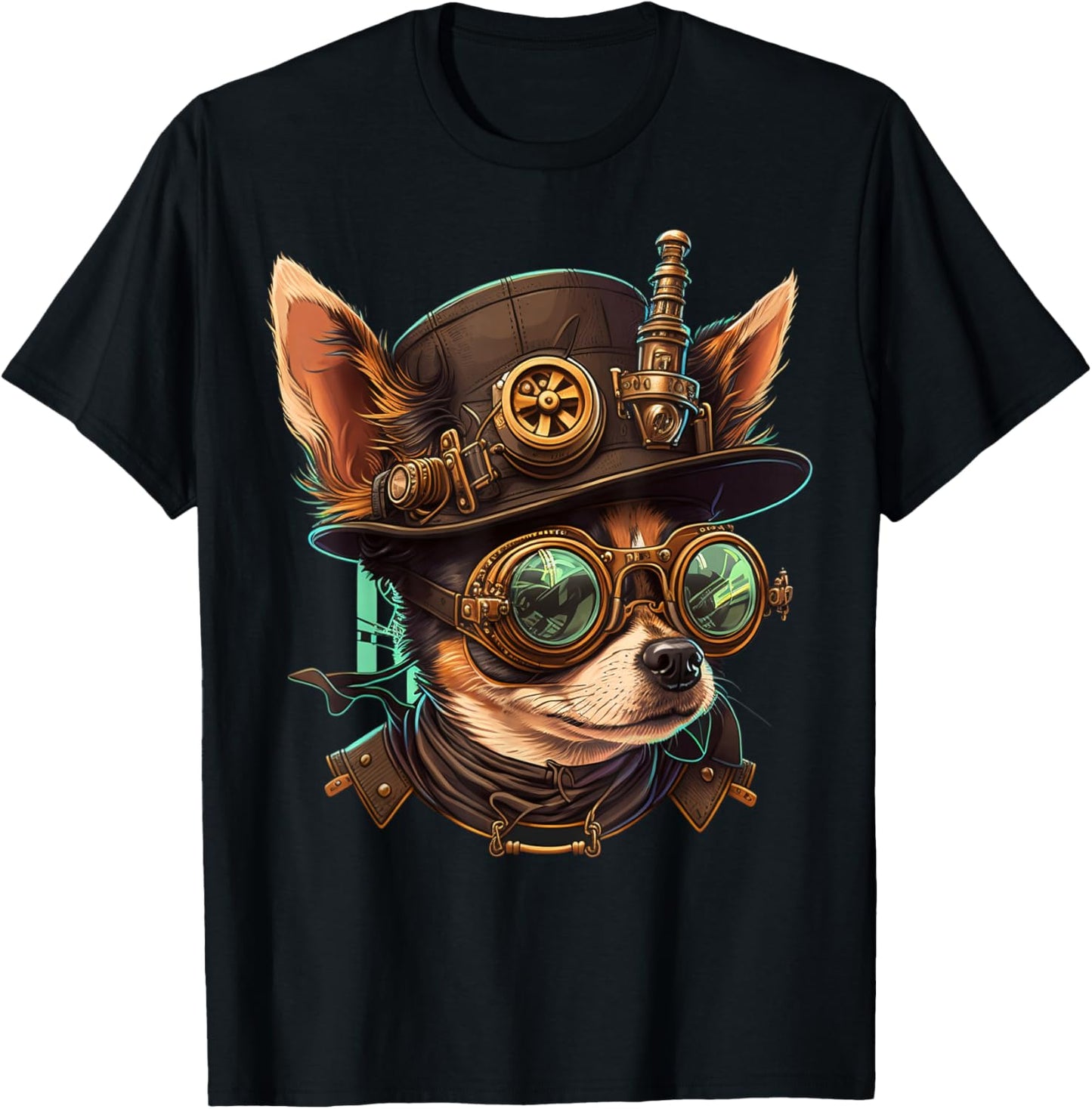 Steampunk Chihuahua T-Shirt - T-Shirt | Black