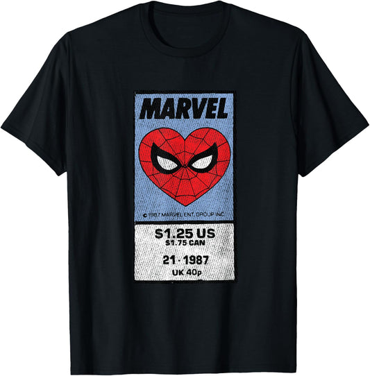 Marvel Spider-Man Vintage Spidey 1987 Corner Box T-Shirt - T-Shirt | Black