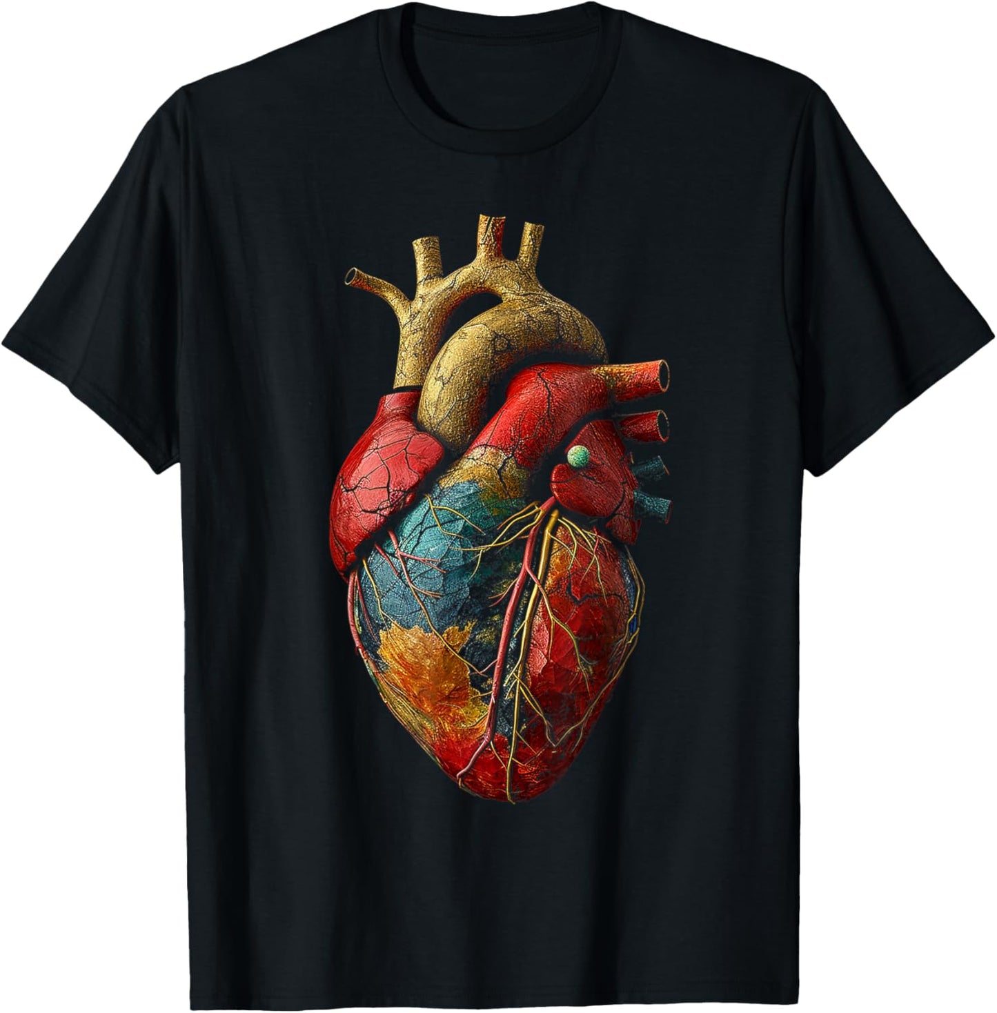 Heart Anatomical Graphic Artwork Heart T-Shirt - T-Shirt | Black