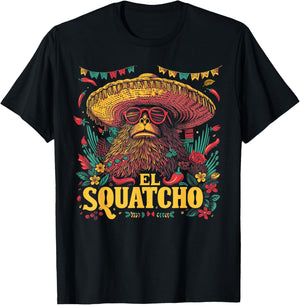 Bigfoot Sasquatch - Cinco De Mayo Mexican Sombrero Fiesta T-Shirt - T-Shirt | Black