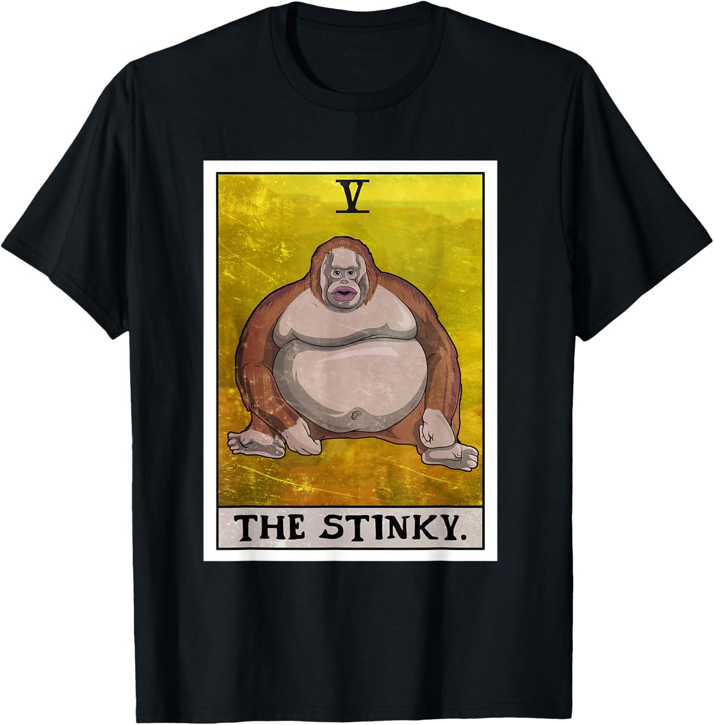 Th Stinky Meme Tarot Card Uh Oh Stinky Monkey T-Shirt - T-Shirt | Black