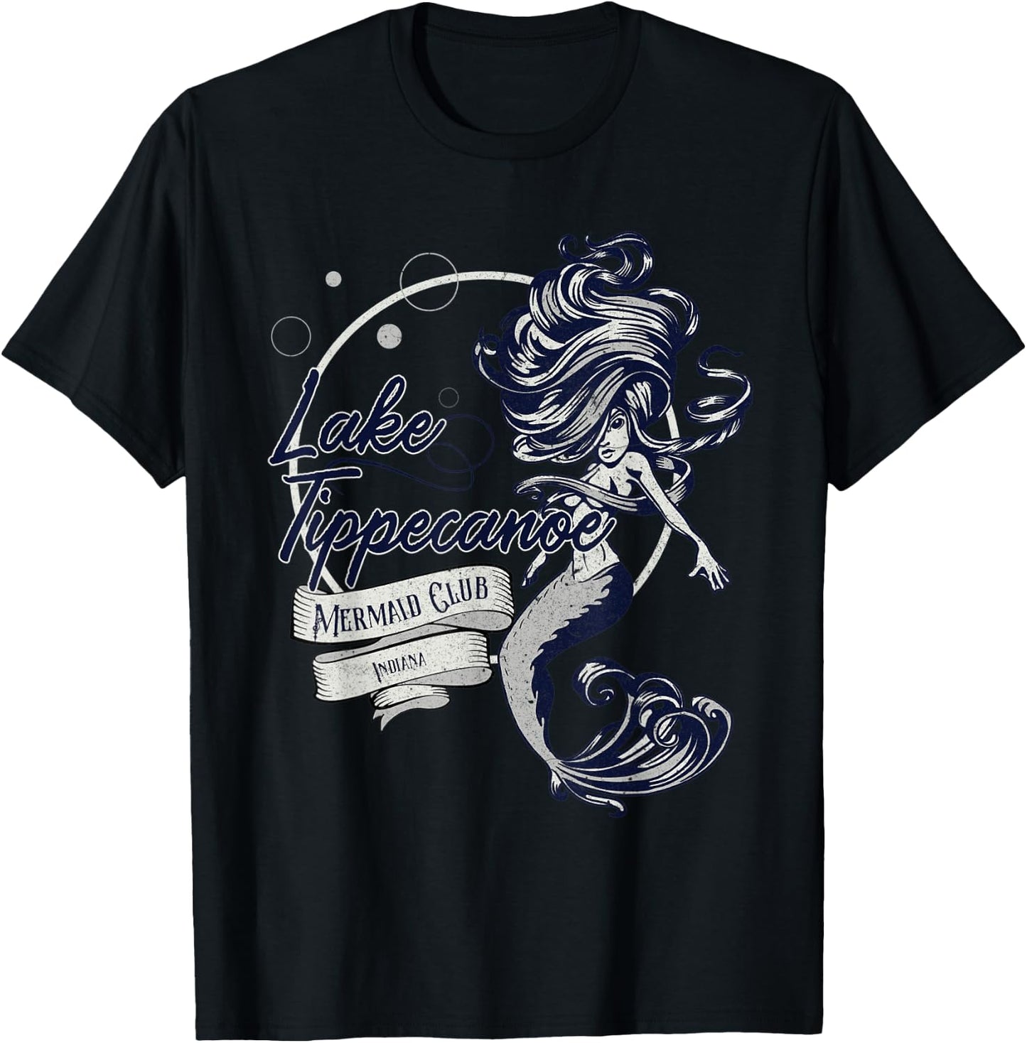 Tippecanoe Lake Mermaid Club, Indiana T-Shirt - T-Shirt | Black