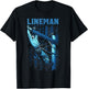 Lineman American Flag Electric Cable Lineman T-Shirt - T-Shirt | Black