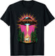 Vintage UFO Cow Abduction Alien Christmas Sci-fi Gift Funny T-Shirt - T-Shirt | Black