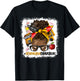 Afro Messy Bun School Bus Driver Black Woman T-Shirt - T-Shirt | Black