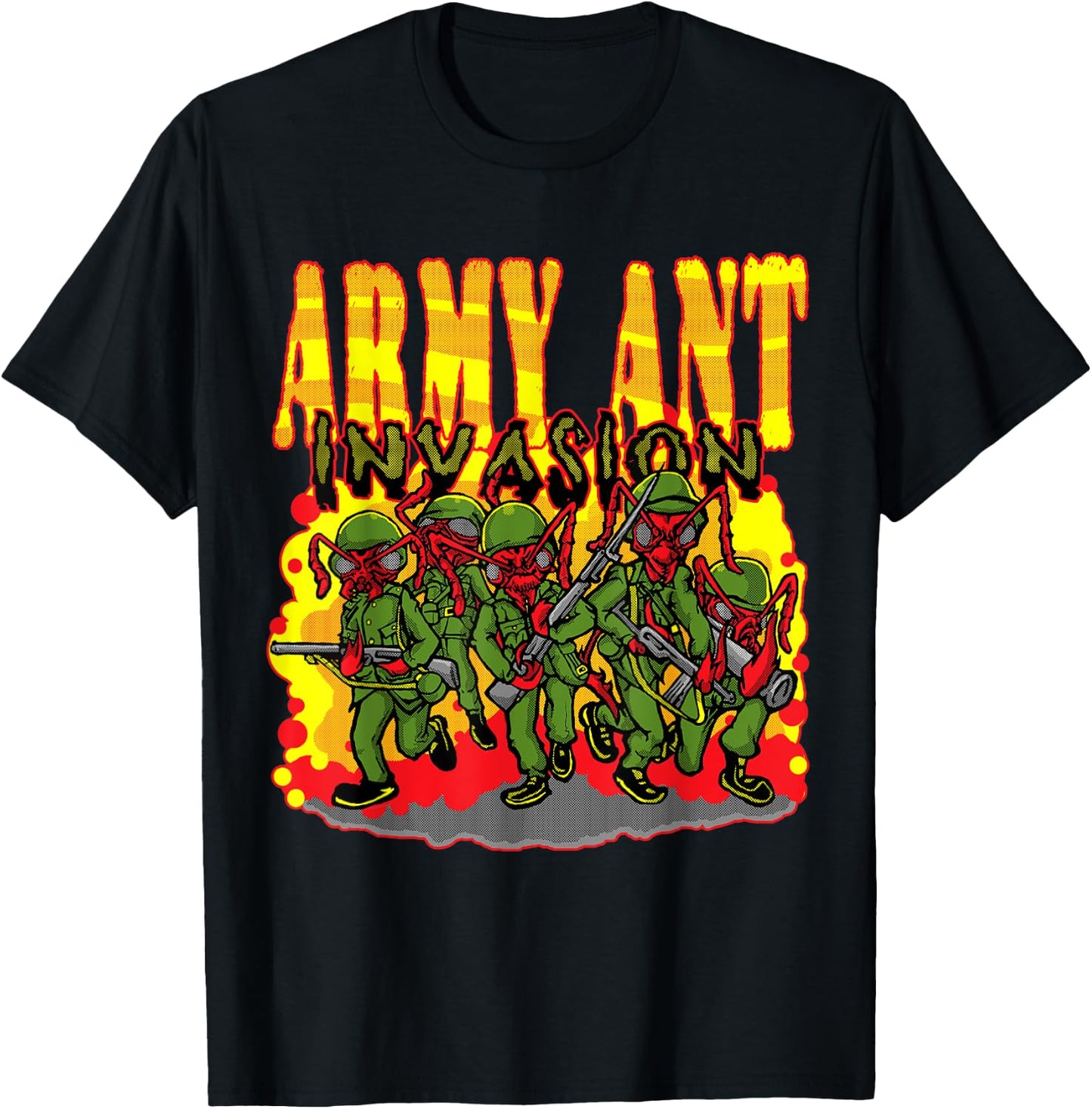 Army Ant Invasion a Horror Sci-Fi and Comic Fan T-Shirt - T-Shirt | Black