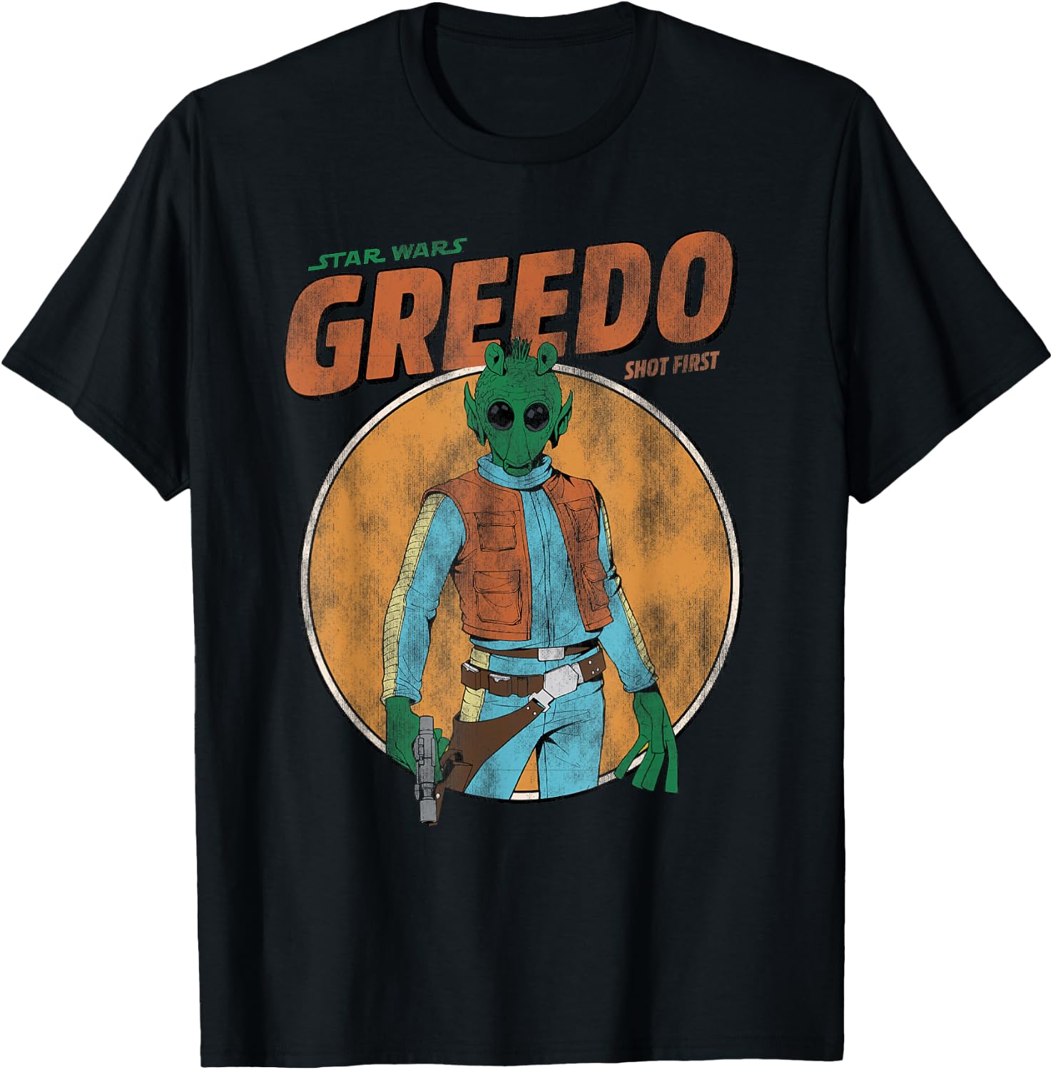Star Wars Greedo Shot First Retro T-Shirt - T-Shirt | Black