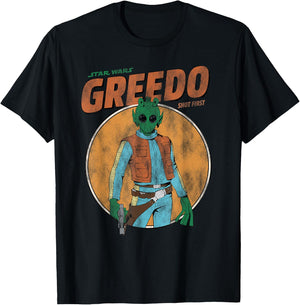 Star Wars Greedo Shot First Retro T-Shirt - T-Shirt | Black