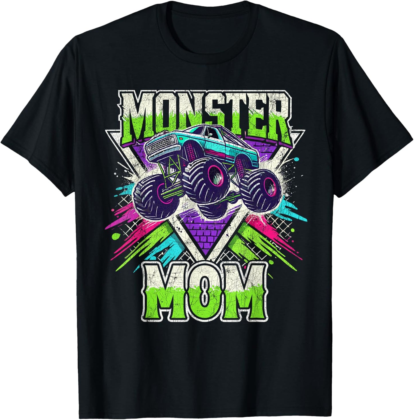 Matching Monster Truck Costume, Jam Birthday Monster Mom T-Shirt - T-Shirt | Black