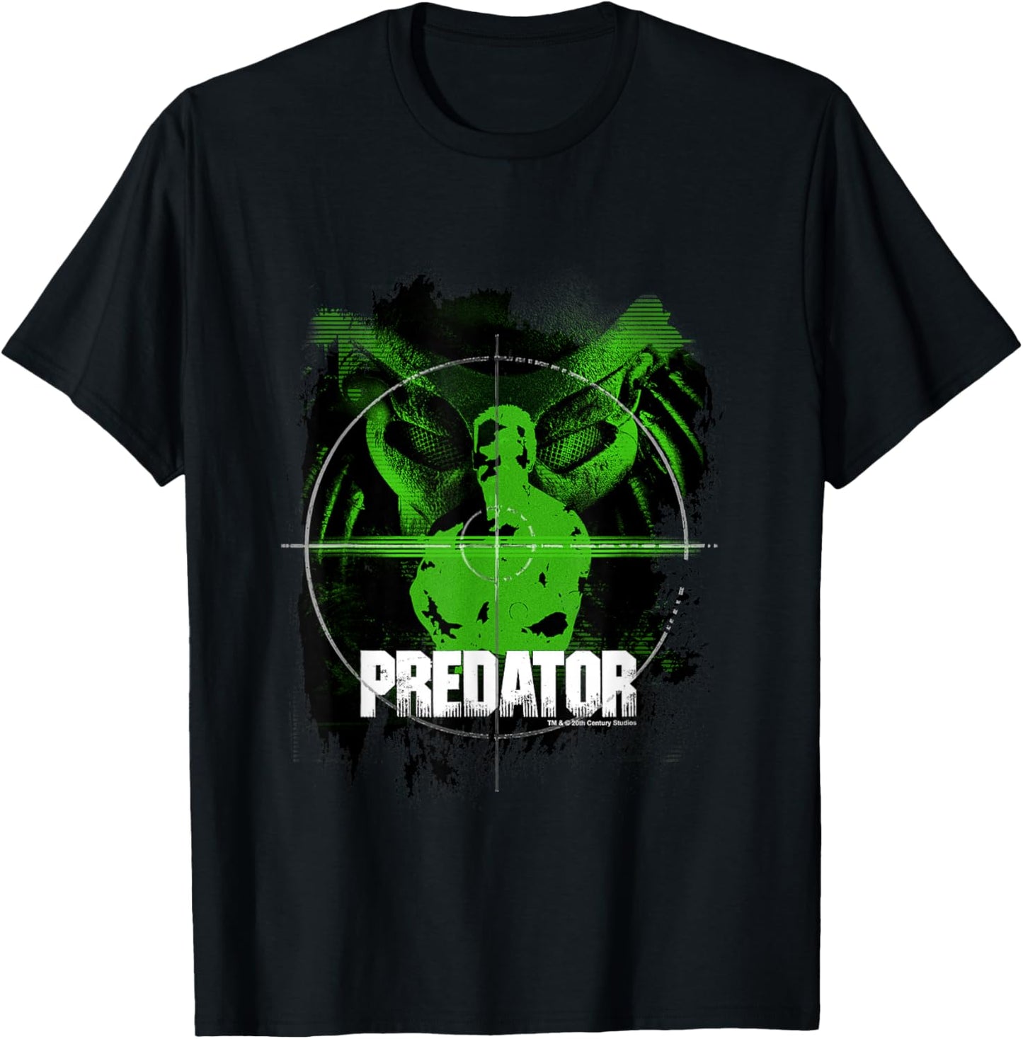 Predator Dutch Alien Hunter Pointer Silhouette Retro Poster T-Shirt - T-Shirt | Black