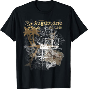 Vintage St Augustine Florida Shirt Old Historic 1565 T-Shirt - T-Shirt | Black
