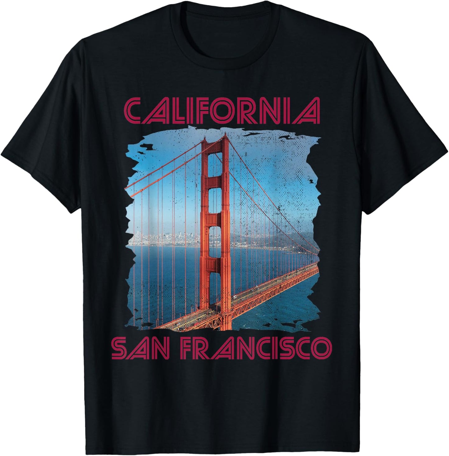 California Golden Gate Bridge Souvenir San Francisco Tour T-Shirt - T-Shirt | Black