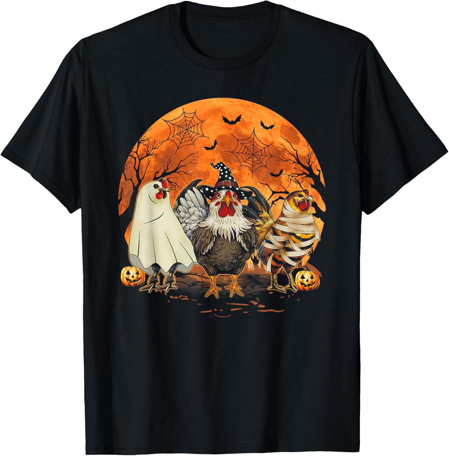 Funny Halloween Costume Farmers Spooky Chickens Witch T-Shirt - T-Shirt | Black
