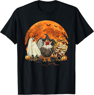 Funny Halloween Costume Farmers Spooky Chickens Witch T-Shirt - T-Shirt | Black