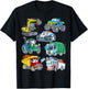 Excavator Fire Engine Police Car Monster Truck for Boys T-Shirt - T-Shirt | Black