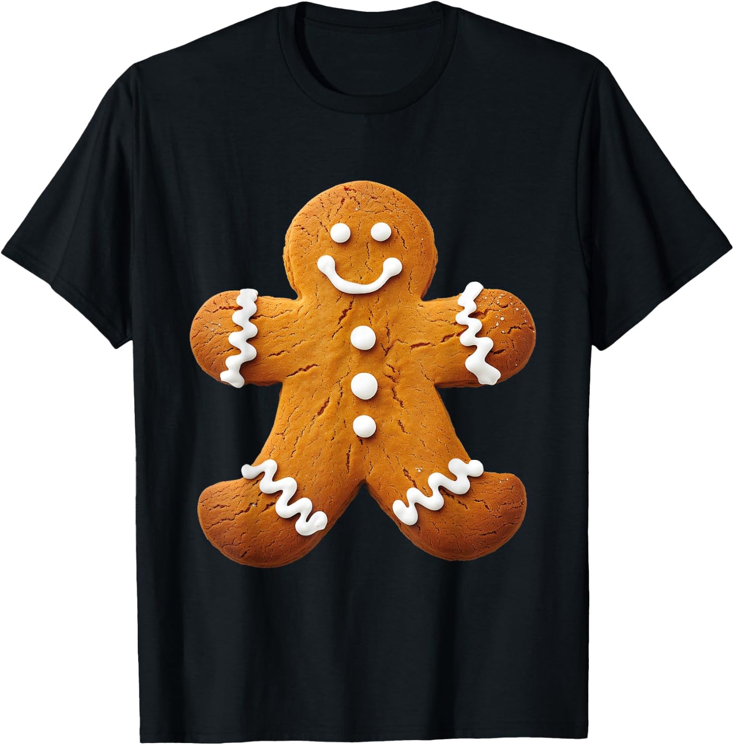 Gingerbread Man Costume Funny Halloween Christmas Graphic T-Shirt - T-Shirt | Black
